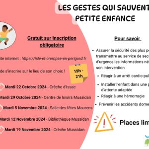 Affiche formation gestes qui sauvent petite enfance - 1